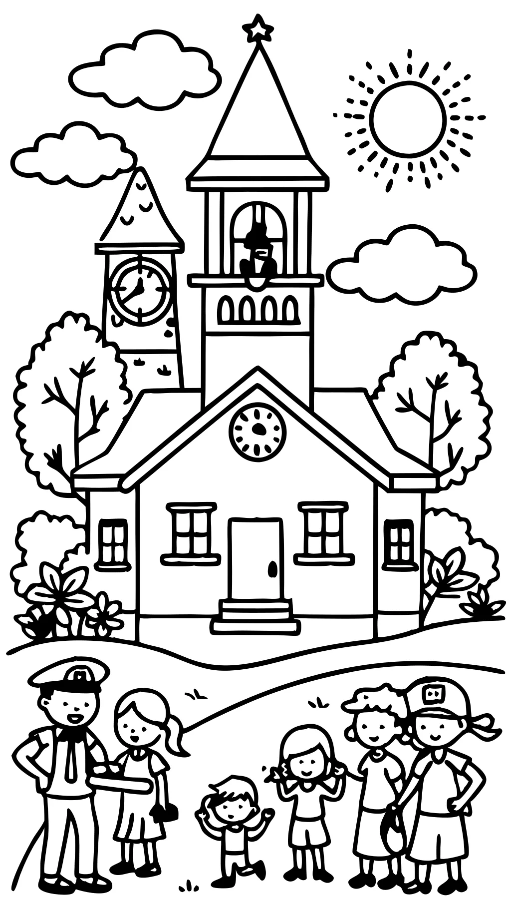 coloriage d’école